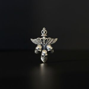 925 Hõbe Ripats "Kolm Koljut Tiibadega"