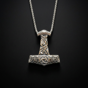 Terasest Kaelakee "Mjölnir Triquetra"